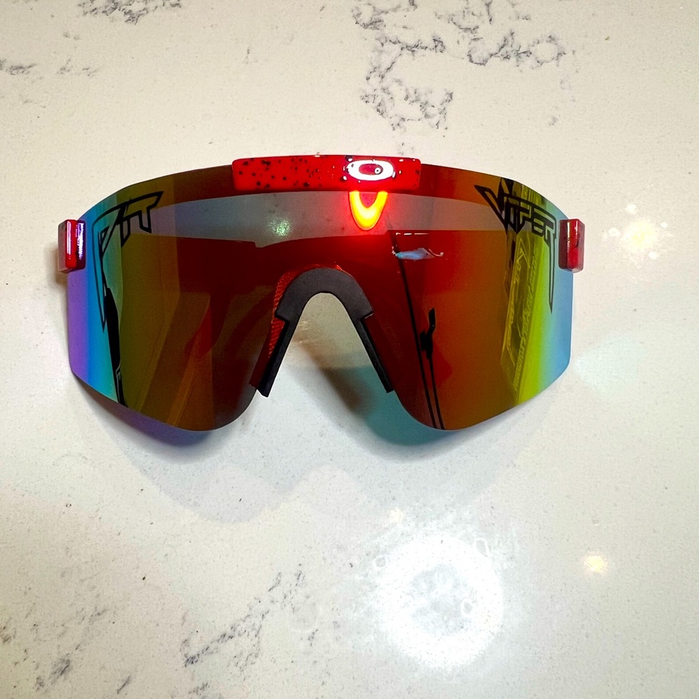 Pit Viper lightweight shield sunglasses.
